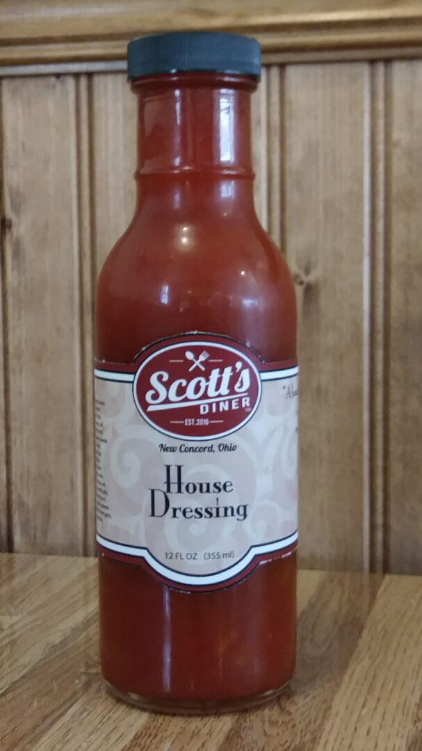 A bottle of Scott’s Diner House Dressing