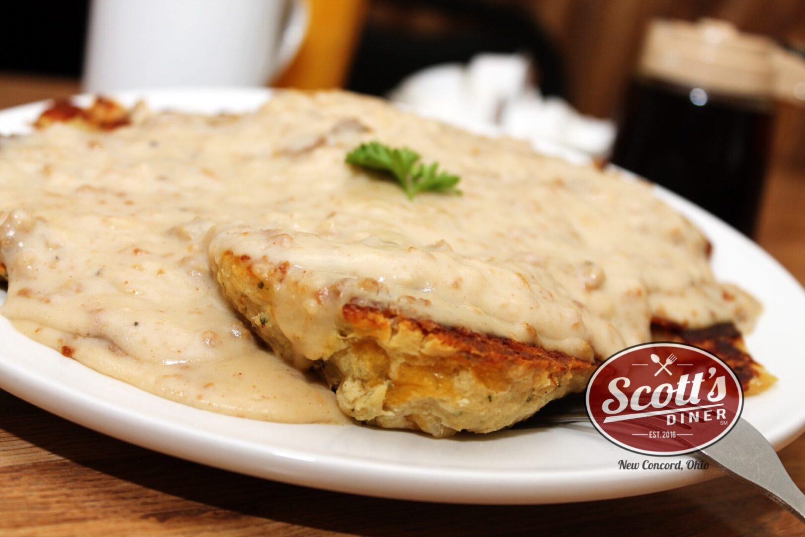 Biscuits and gravy at Scott's Diner.